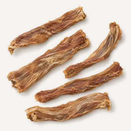 Pudel Beef Backstrap dog treats – product close-up