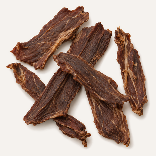 Pudel Beef Jerky Natural dog treats – product close-up