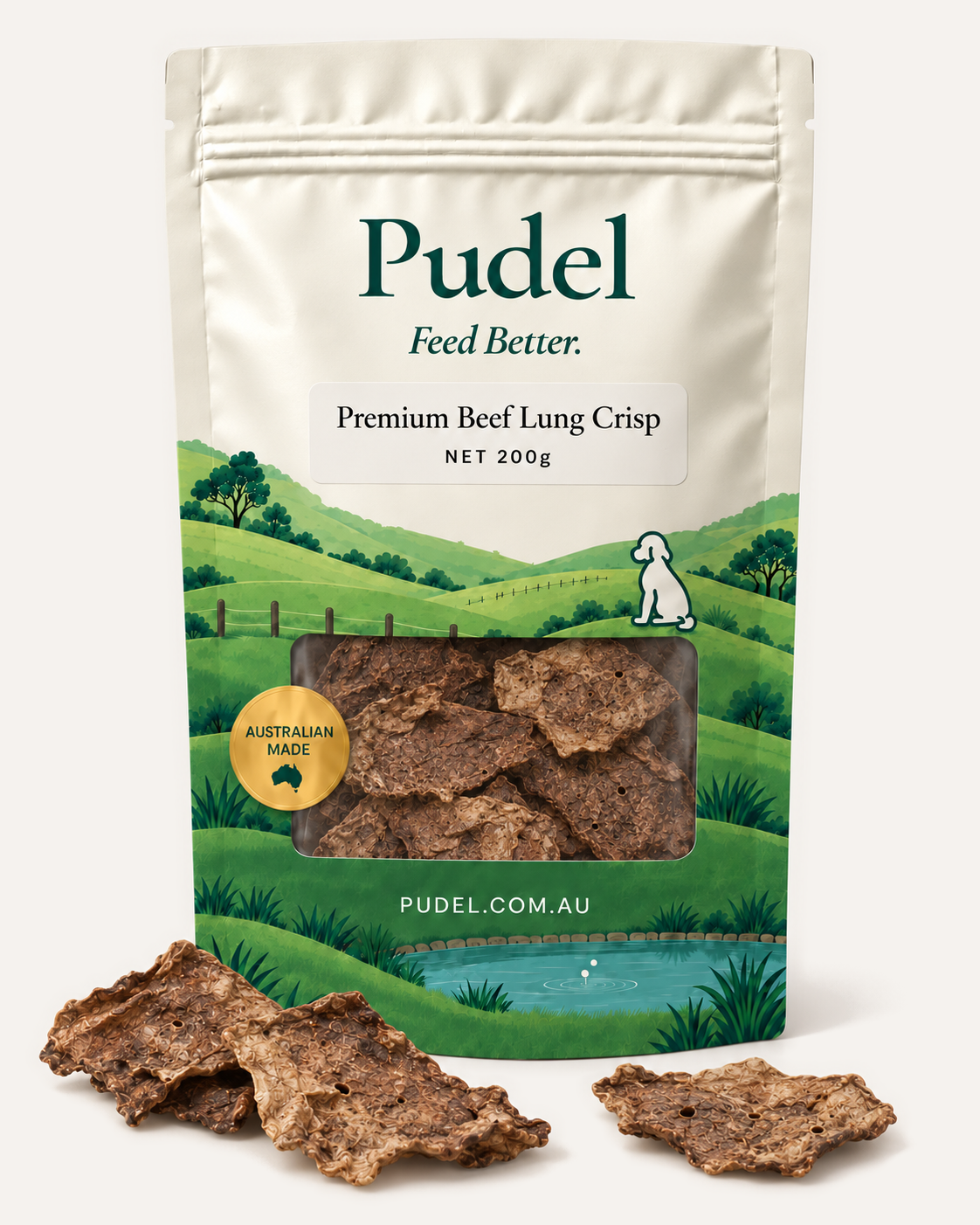 Pudel Beef Lung Crisp NET 200g – front package