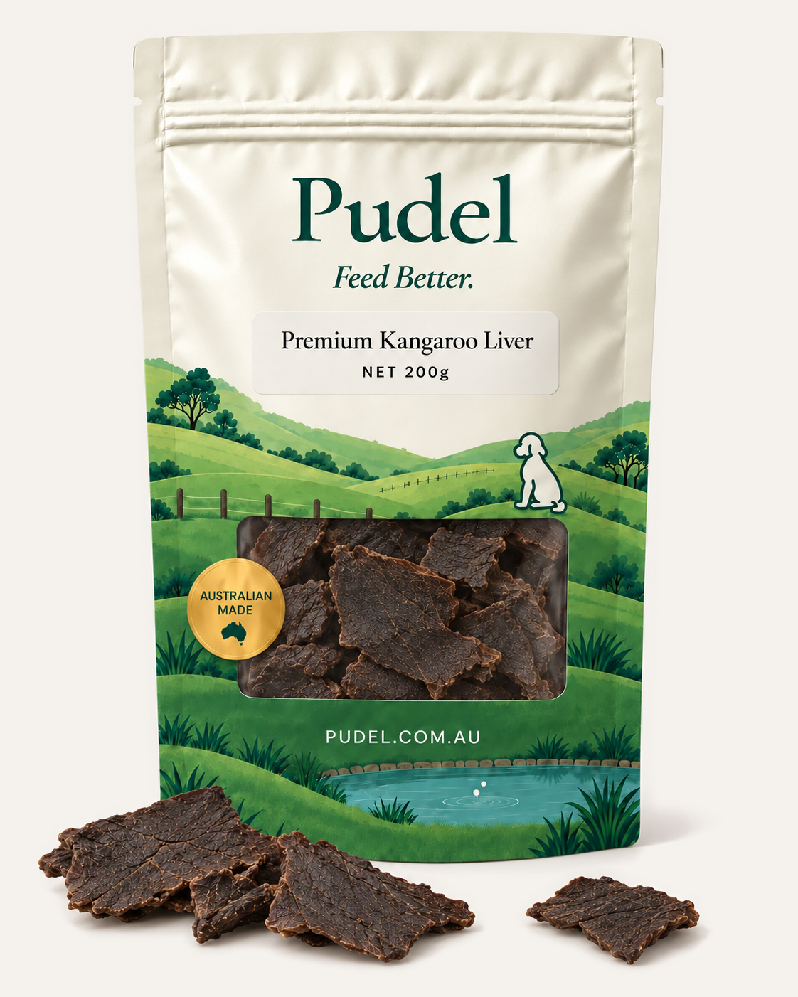 Pudel Kangaroo Liver NET 200g – front package